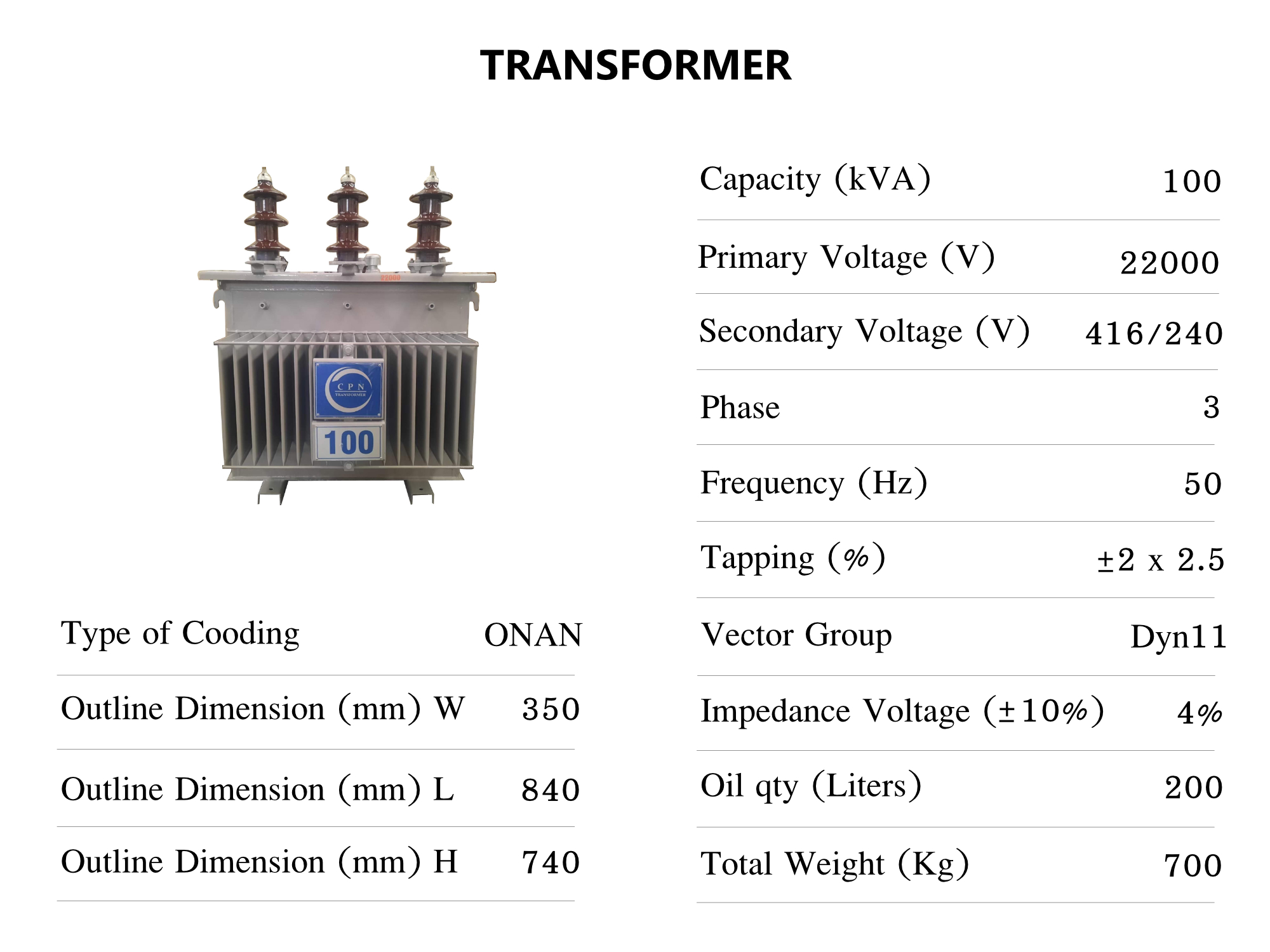 หม้อแปลงไฟฟ้า 100 kva